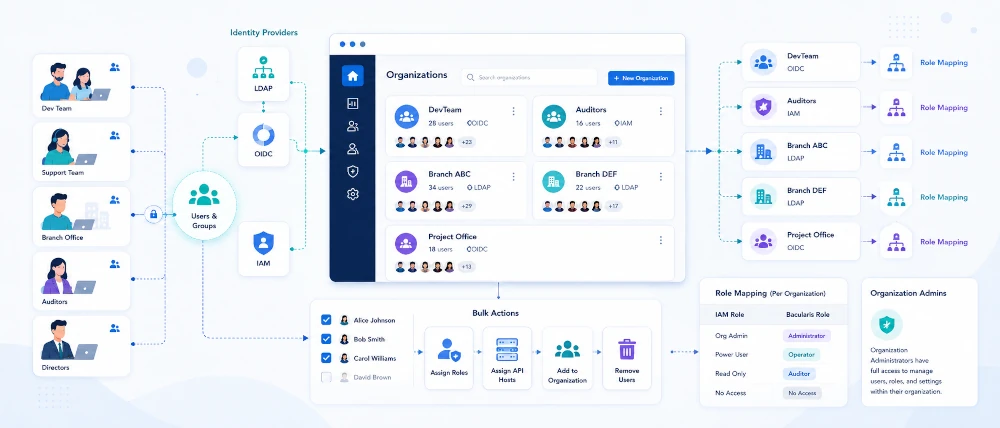 Bacularis teams organizations and group management